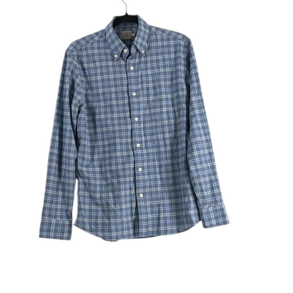 Faherty button down shirt Light Blue Checkered Shirt sz sm